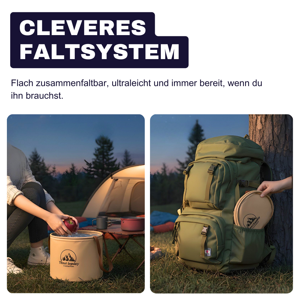 Faltbarer Outdoor-Eimer – Kompakt, wasserdicht & überall einsatzbereit