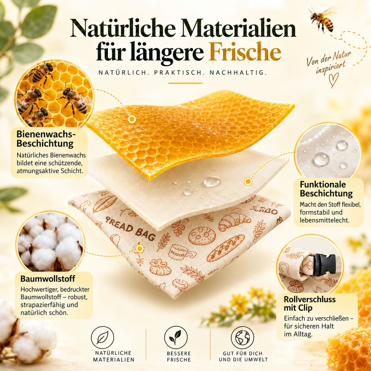 BrotBalance - Bienenwachs-Brotbeutel