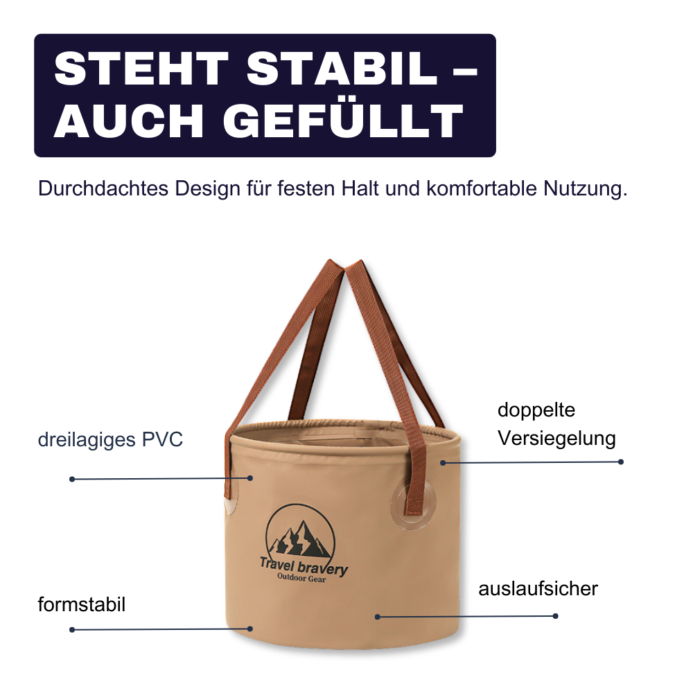 Faltbarer Outdoor-Eimer – Kompakt, wasserdicht & überall einsatzbereit