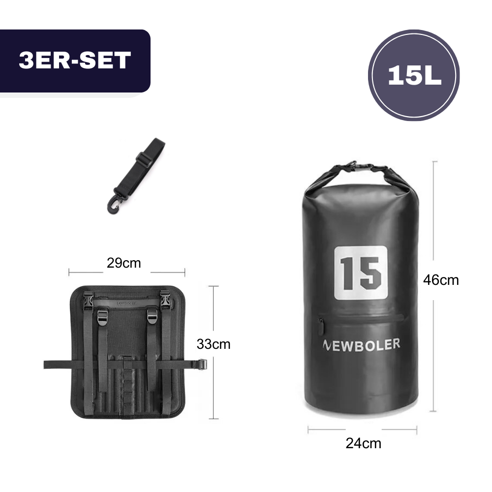 lenkertasche 15l NEWBOLER Bikepacking-Tasche – Wasserdicht & 3–15L Stauraum – VANDUR