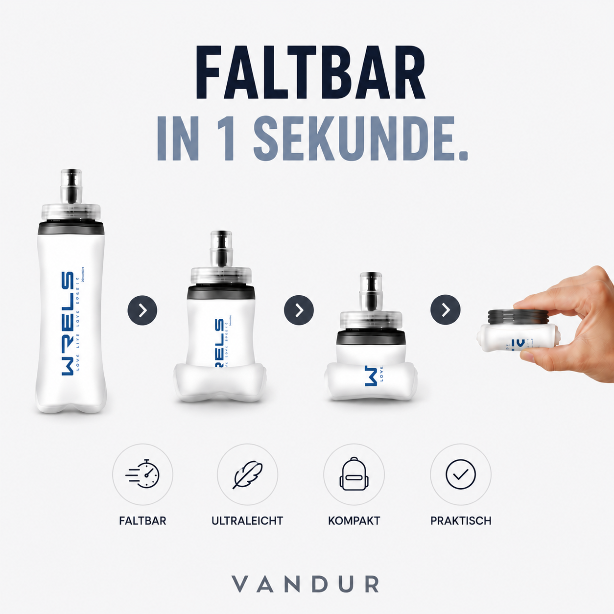 Faltbare Soft-Wasserflasche – Ultraleicht, flexibel & perfekt für jedes Abenteuer