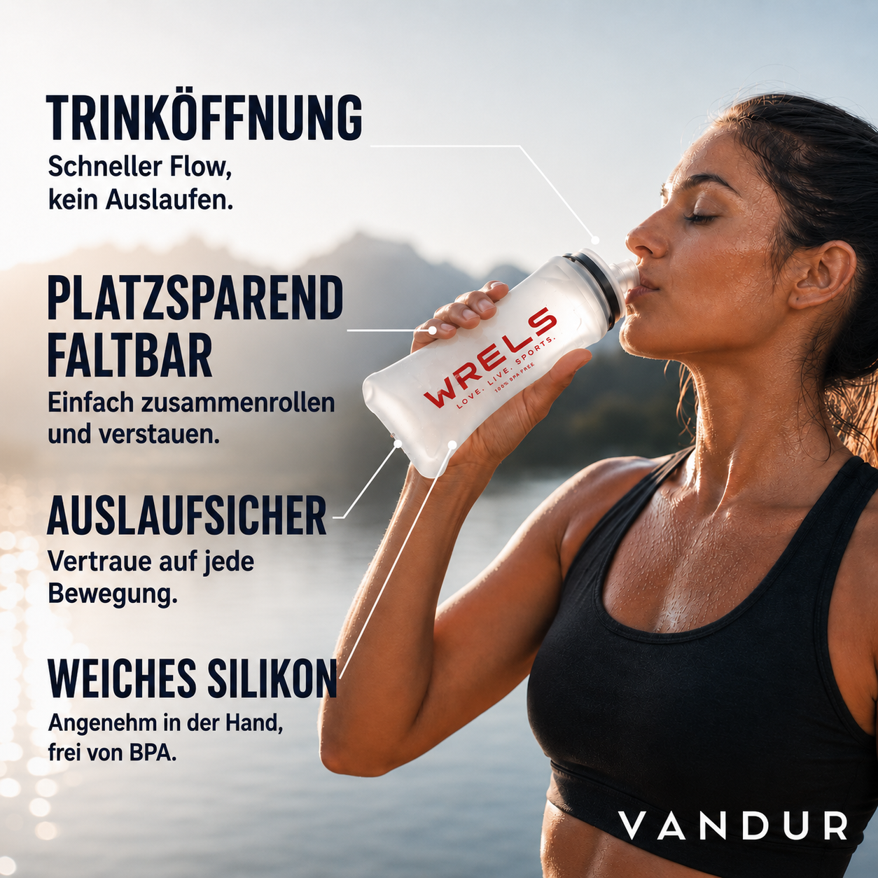 Faltbare Soft-Wasserflasche – Ultraleicht, flexibel & perfekt für jedes Abenteuer