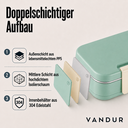 PausenKlar - auslaufsichere Thermo-Edelstahl-Lunchbox