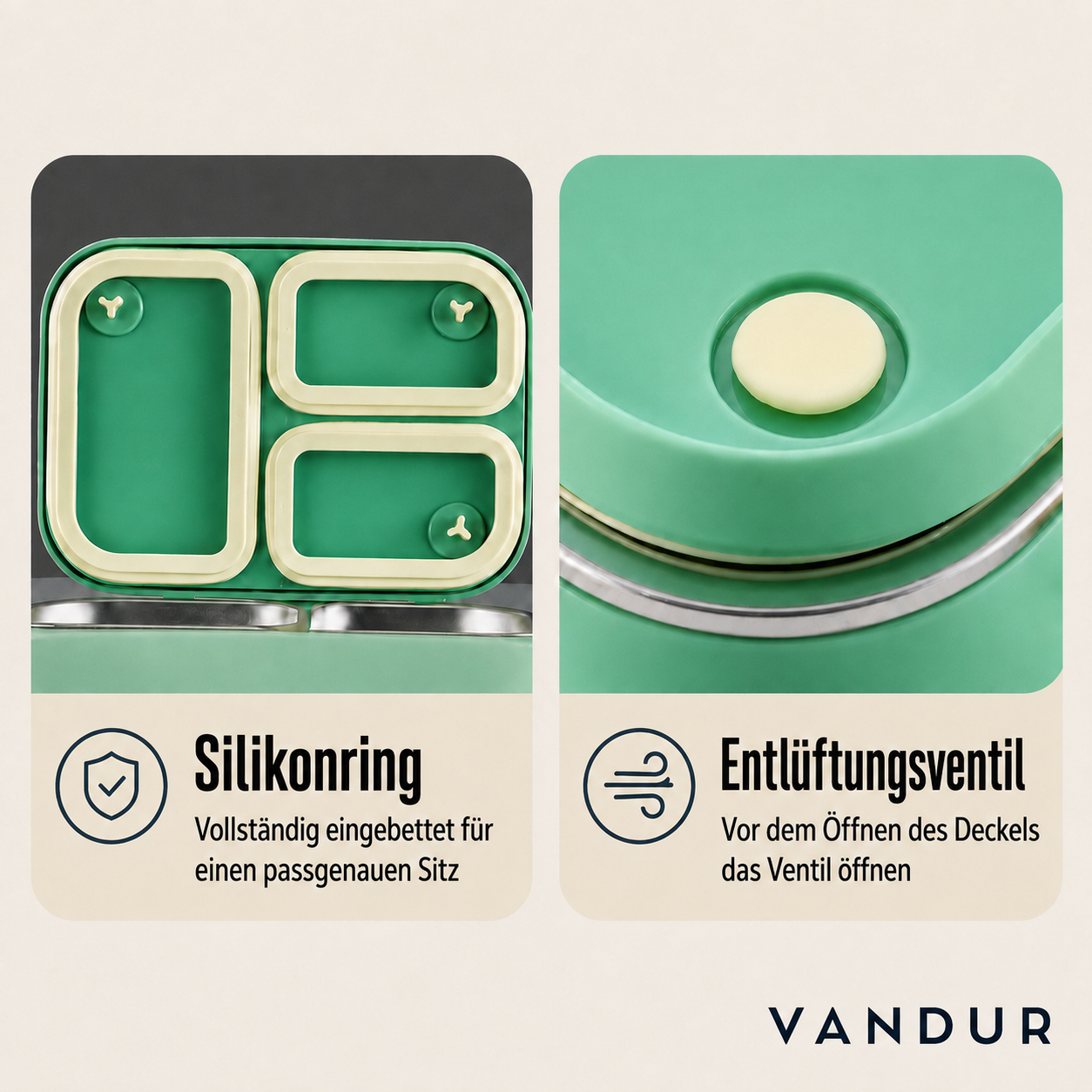 PausenKlar - auslaufsichere Thermo-Edelstahl-Lunchbox