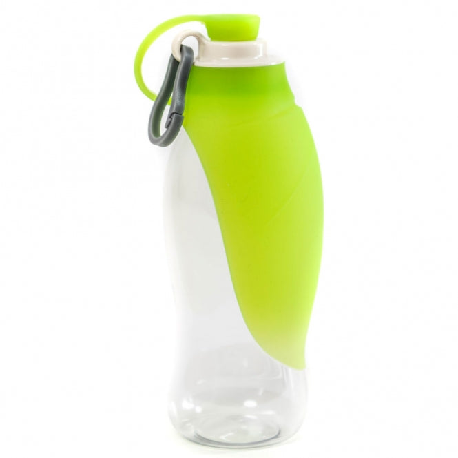 PROCYON Trinkflasche Leaf mit grünem Silikon-Trinkaufsatz und Karabiner, circa 600 ml.